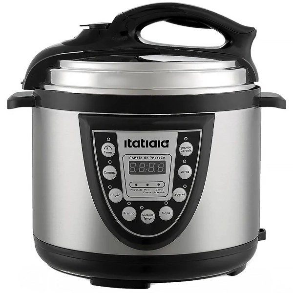 Olla a Presión Eléctrica Itatiaia PPMID1002 900 watts 5 Litros 127V ~ 60Hz - Plata Negra